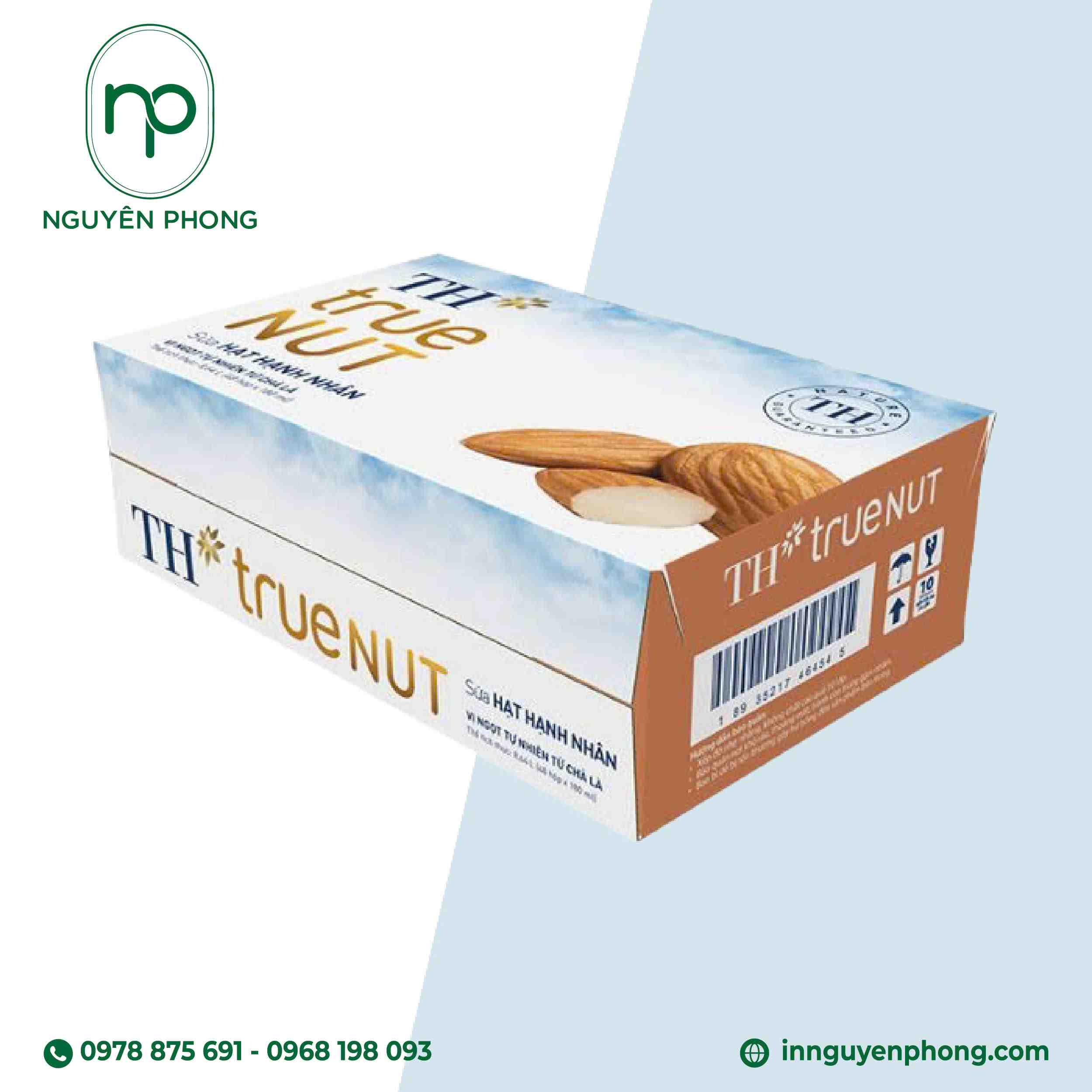 Mẫu thùng đựng sữa của TH true Nut